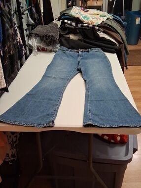 INC International Concepts Medium Blue Flare Wide Leg Jeans